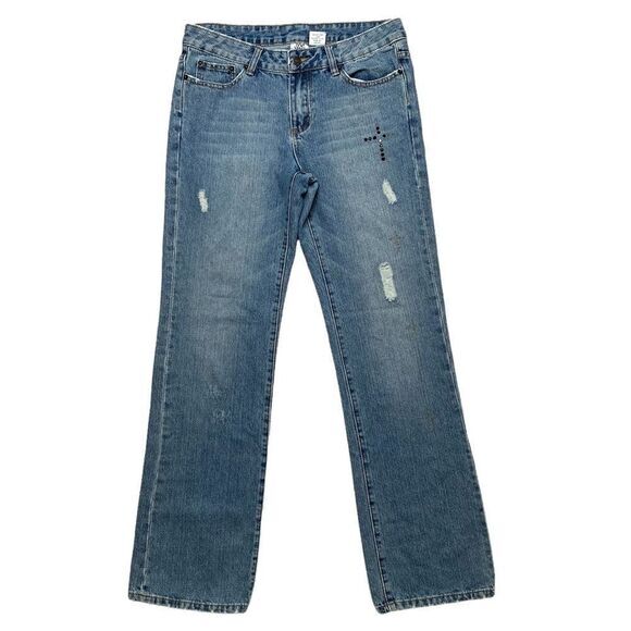 Ivy Jane Distressed Cross Studded Jeans‎ size 6 - Picture 1 of 7